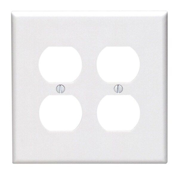 Leviton Leviton White 2 gang Thermoset Plastic Duplex Wall Plate 1 pk 80516-00W - main